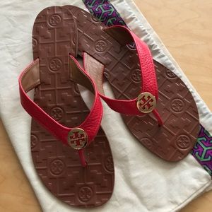 Tory Burch Leather Flip Flops Sandals